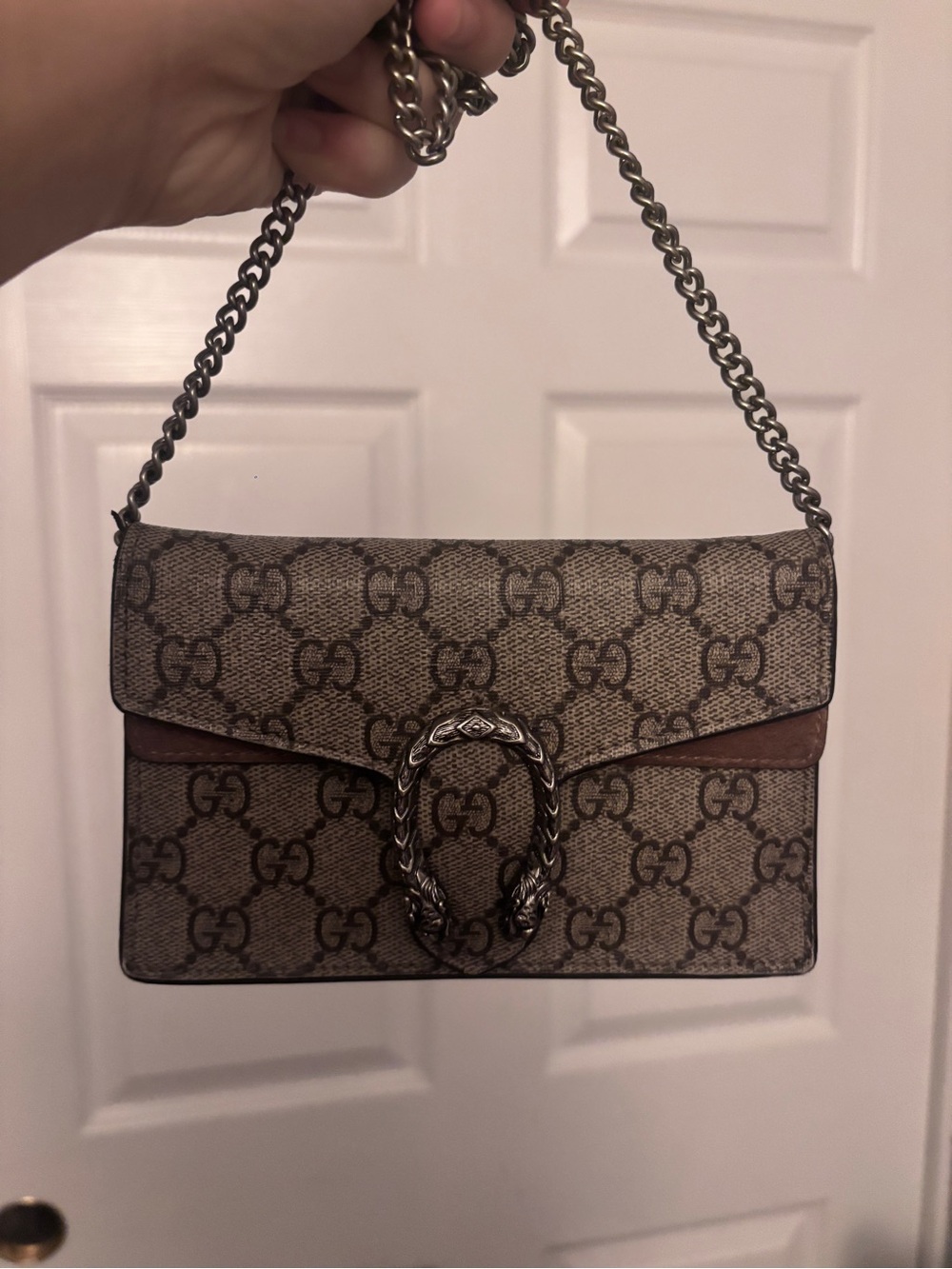 Gucci Beige GG Supreme Dionysus Shoulder Bag